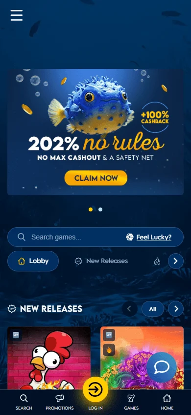 Yabby Casino mobile browser games selection